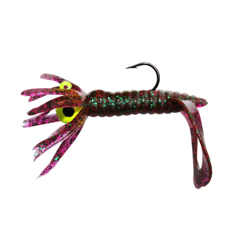 Umbrella bionic soft maggots fishing lure in PVC material, W197 size, multiple colours