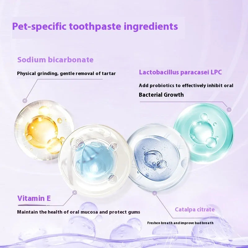 White plastic pet toothbrush pen for dog and cat teeth cleaning with 5ml whitening gel