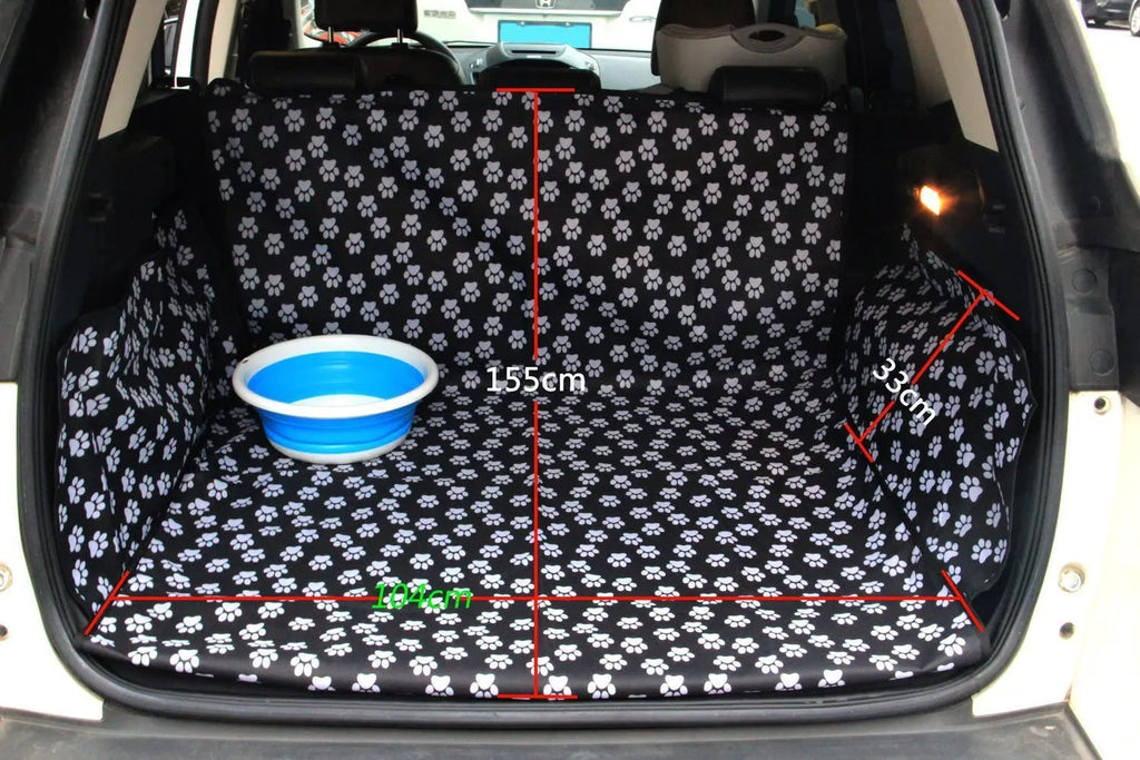 Paw Print waterproof Oxford cloth dog car mat for SUV boot and trunk