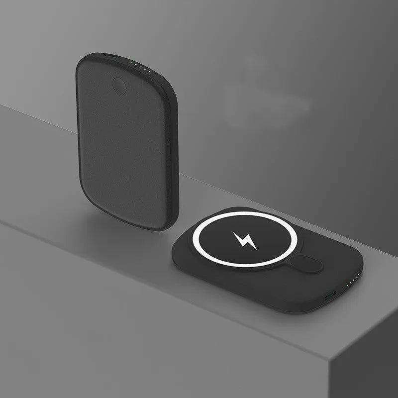 MagSafe magnetic wireless power bank in Barbie Pink, Gentleman's Black, Ivory White, and Lightning Purple colour options.