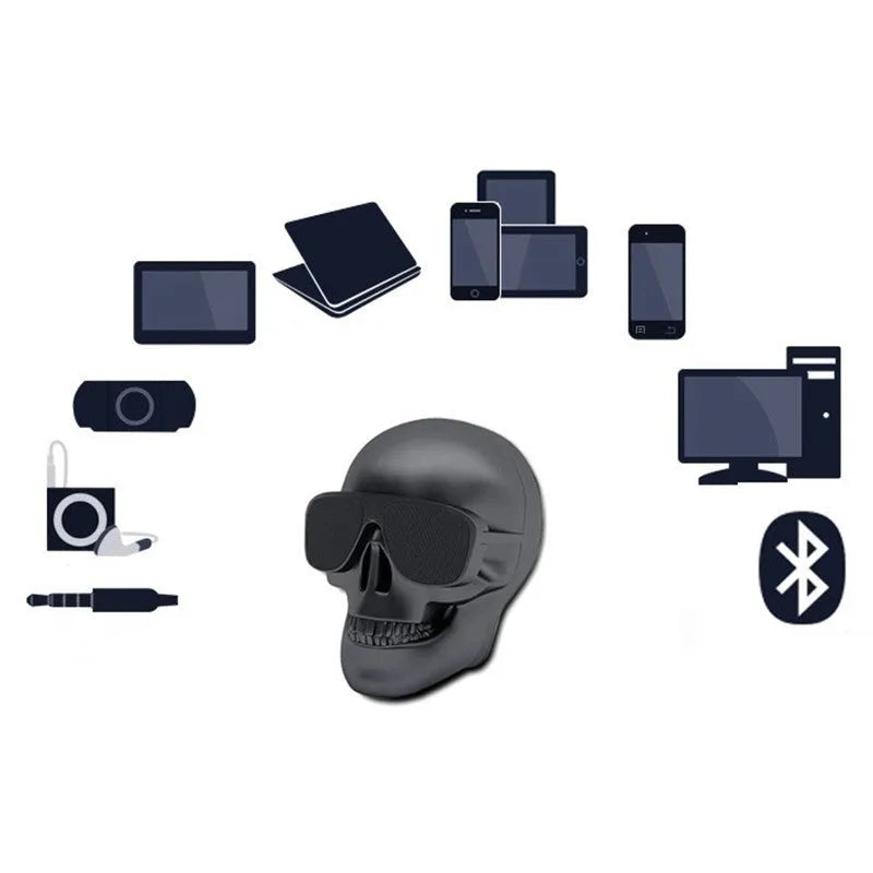 Limited edition skull-shaped wireless Bluetooth speaker in multiple colour options