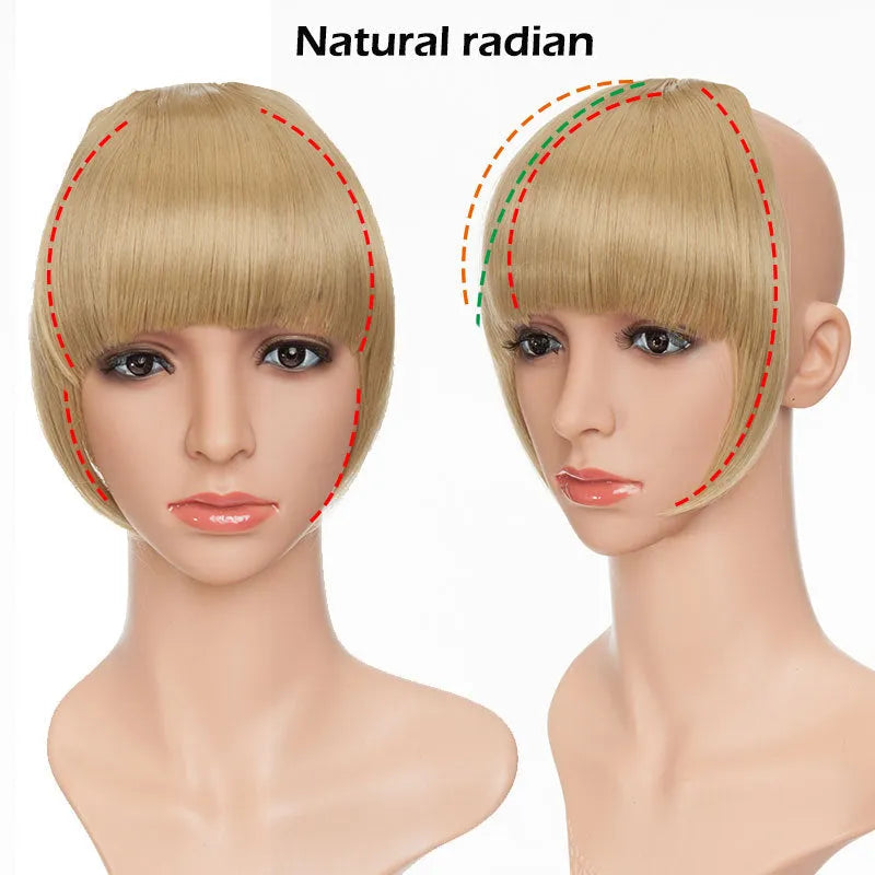 Synthetic blunt bangs hairpiece 22cm straight clip-in fringe in multiple colours