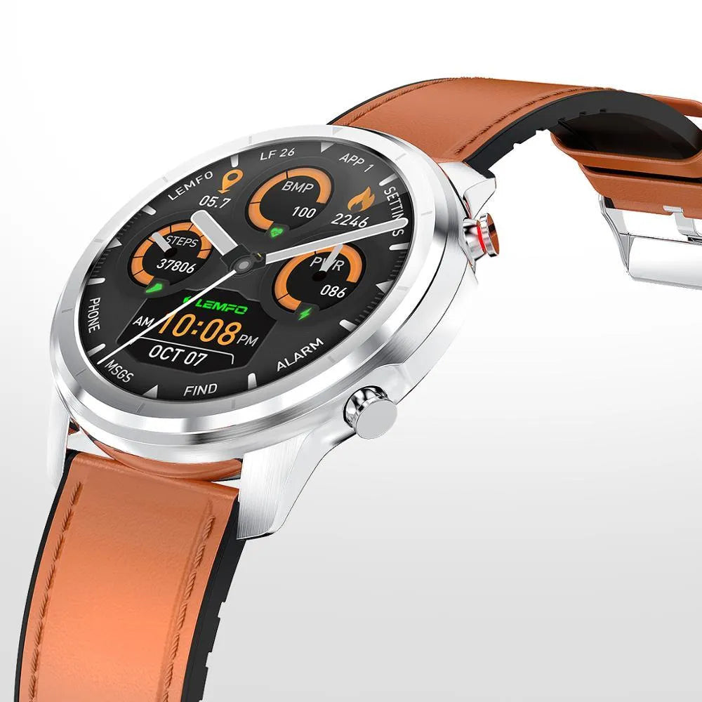 LEMFO LF26 smart bracelet with 1.3-inch screen shown in Black and Brown Silver colour options