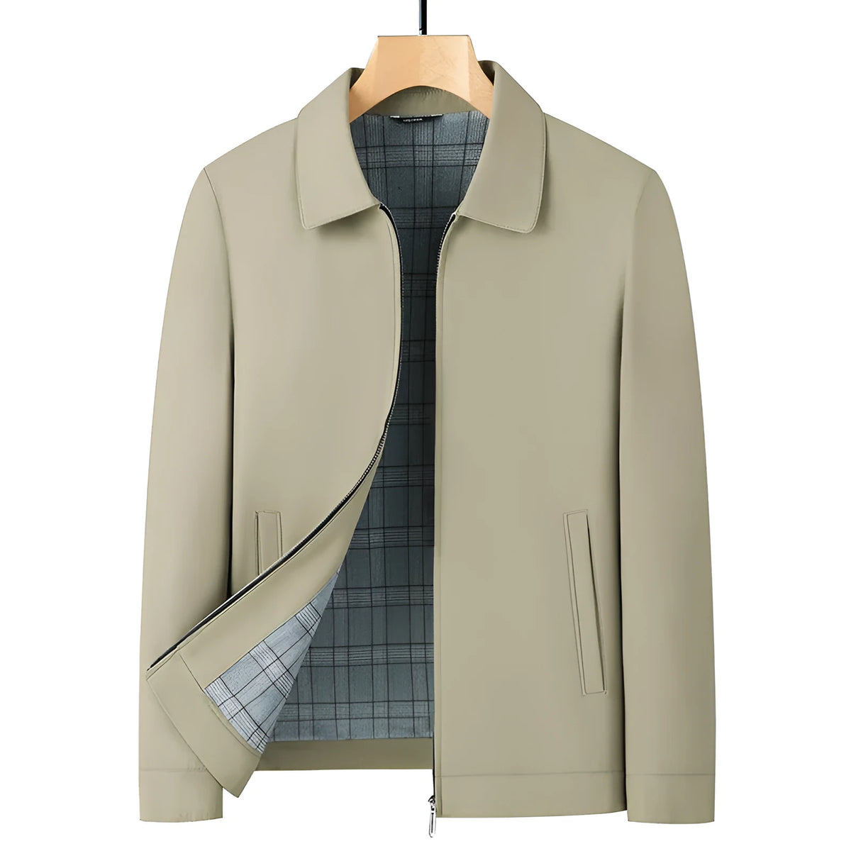 Men's business casual loose administrative coat top in solid colour with patch pockets, available in black red khaki blue sizes M to XXXXL