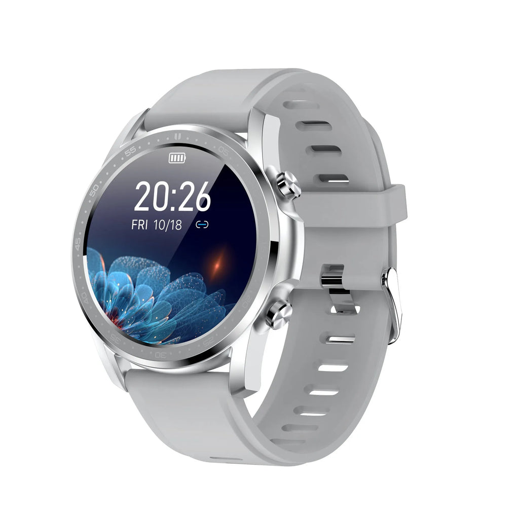 Youth2 black smart bracelet with zinc alloy case and 1.3-inch screen displaying body temperature.
