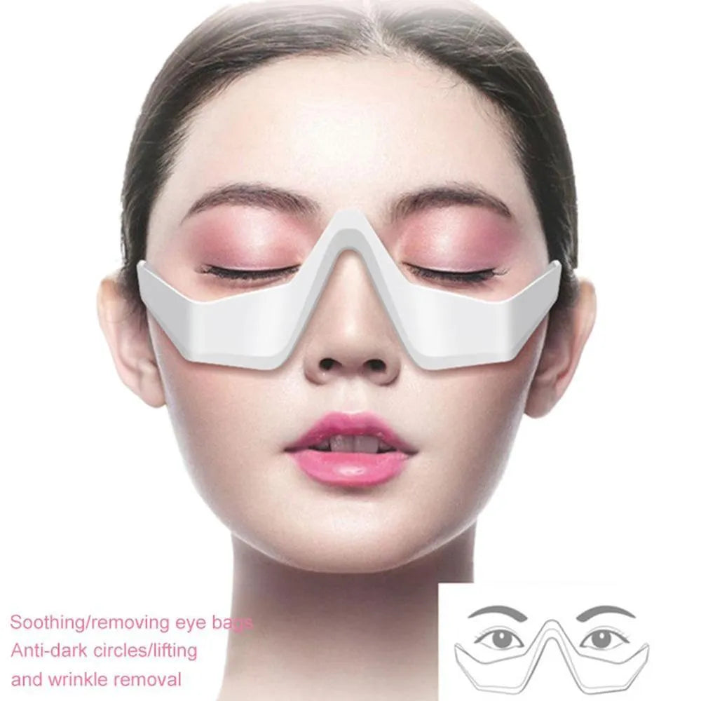 3D glasses-design micro-current eye massager beauty instrument in pink or white