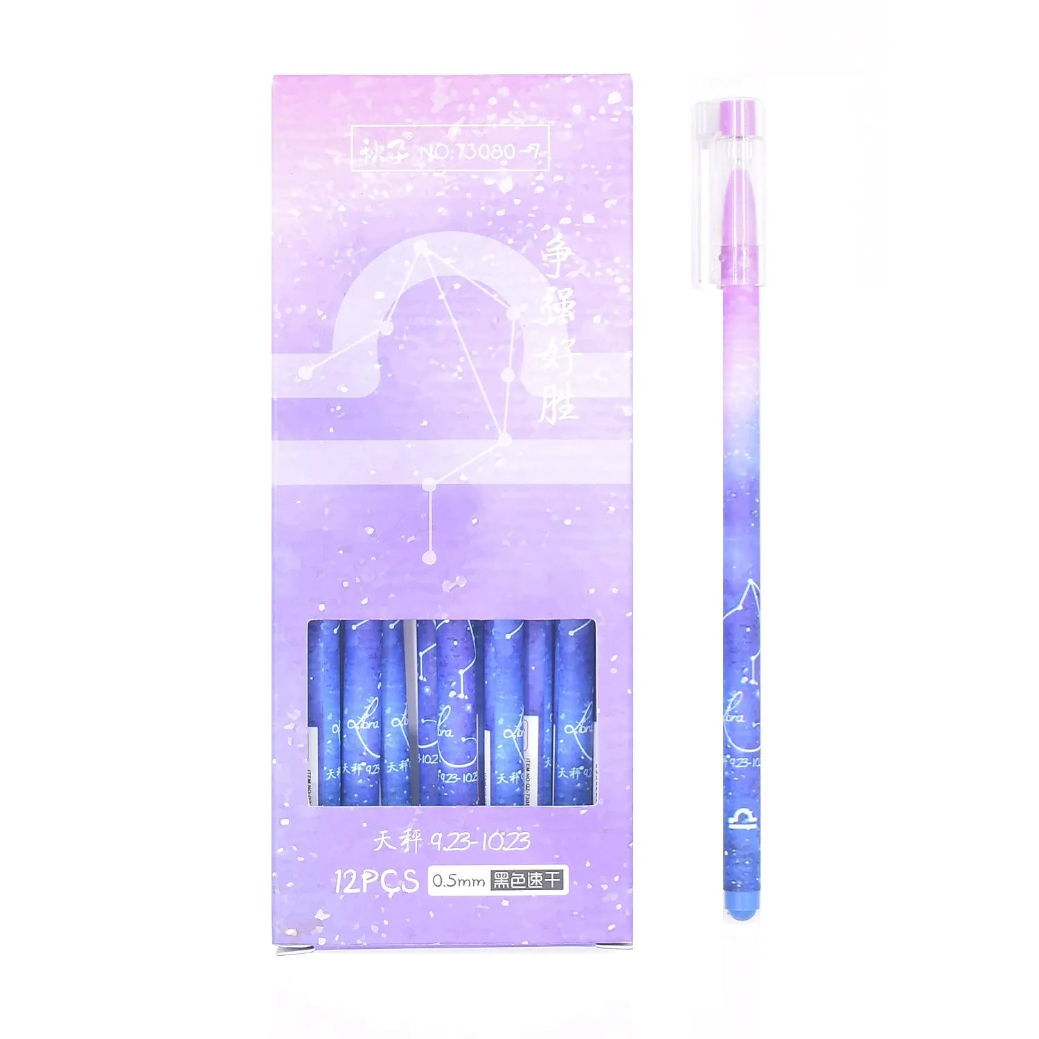 Box containing 12 quick-drying gel pens with plastic barrels for office writing