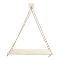 Wooden swing wall-mounted display shelf with plant in small size black colour