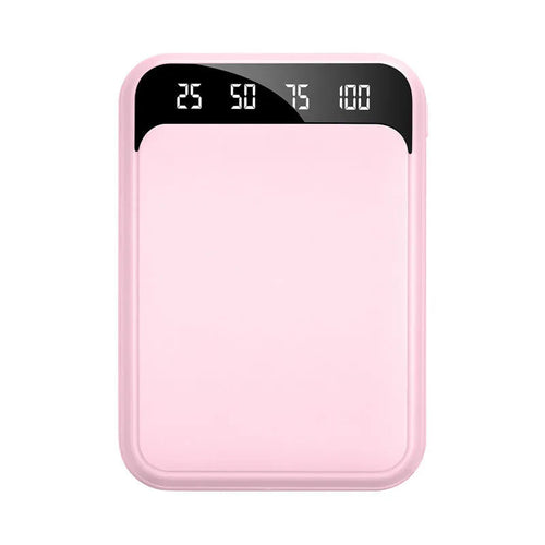 10000mAh mirror digital display power bank in black with LCD charging indicator