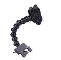 Black and white PVC pet selfie stick with square and flower clips for mobile phone photography.