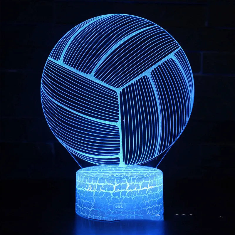 Sports Competitive Series 3D night light with cracked base, colourful LED illumination, and remote control