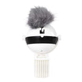 White ABS electric interactive automatic lifting cat ball toy, 7 x 3.5cm clip-on pet toy with replaceable hairball