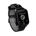 Black smartwatch with integrated Bluetooth earbuds stored in the watch case for fitness tracking and calls.