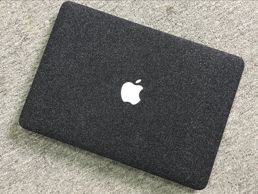 MacBook flash powder protective case with PC and imitation leather finish, Rose Gold colour, Plane style
