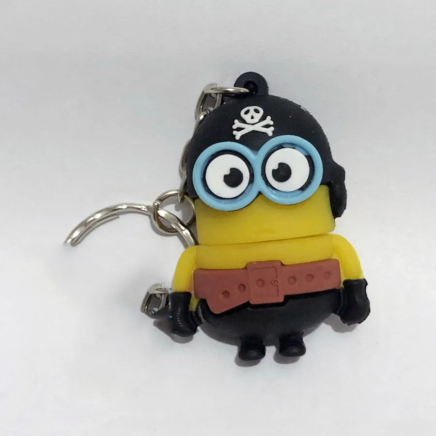 Halloween skeleton skull shaped USB flash drive on a keychain, showing PVC shell in a selected style.