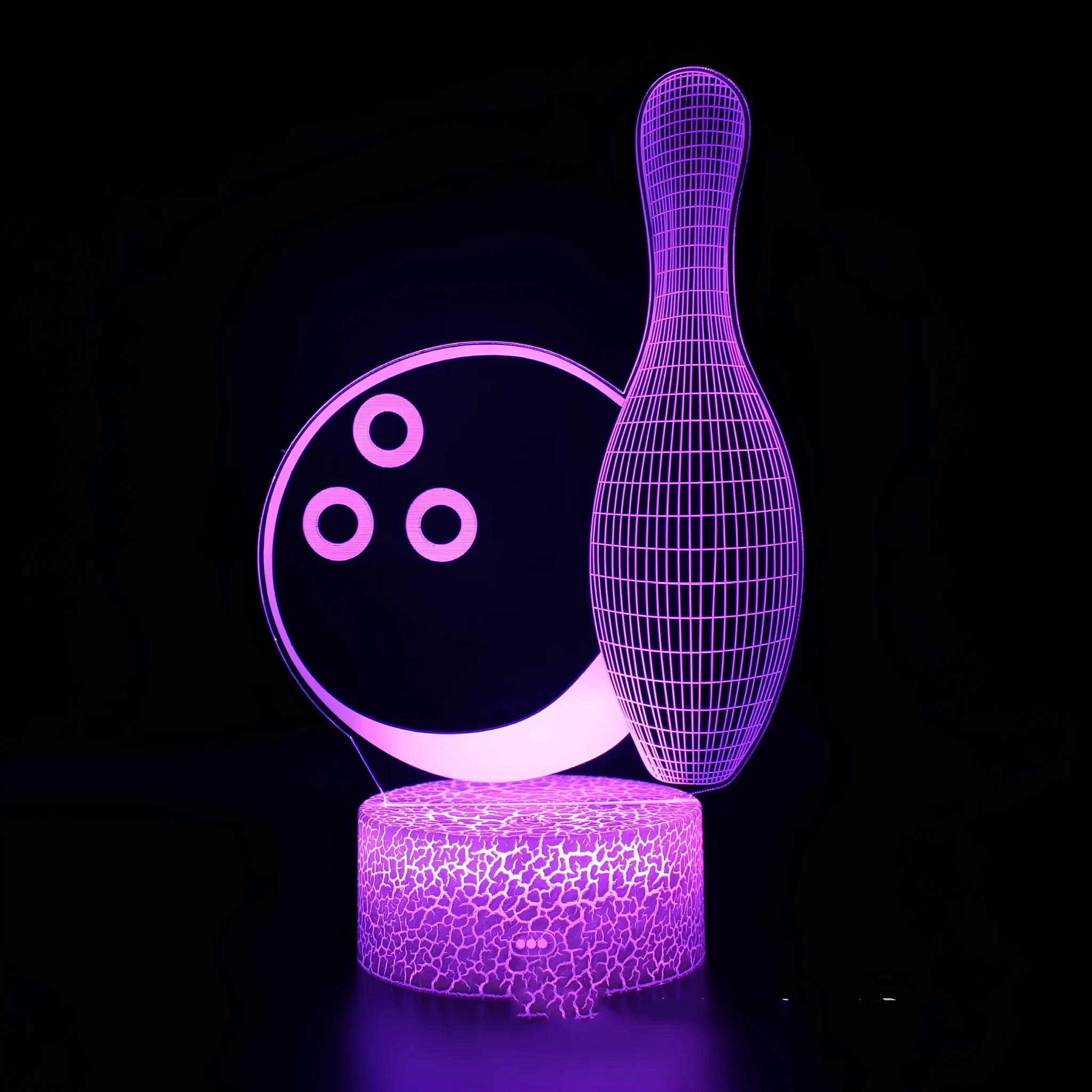 Sports Competitive Series 3D night light with cracked base, colourful LED illumination, and remote control