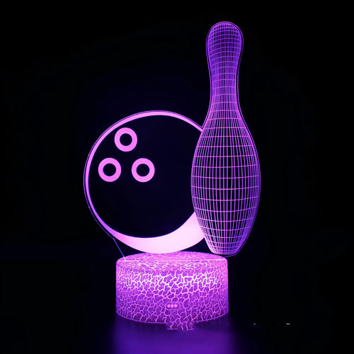 Sports Competitive Series 3D night light with cracked base, colourful LED illumination, and remote control