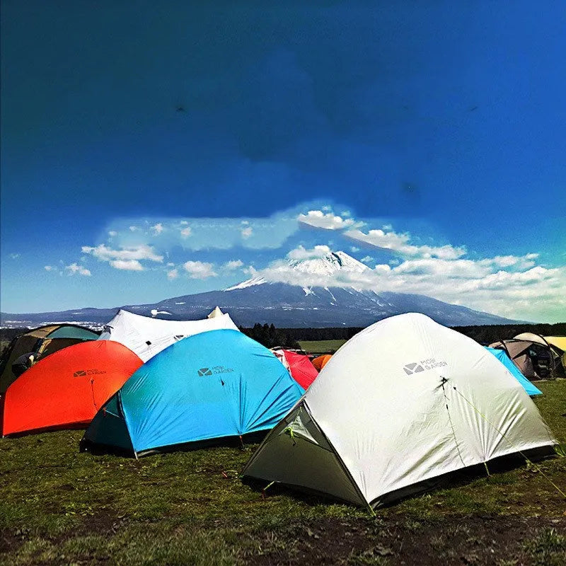 MU Gaodi New Double Qingqi 2 outdoor camping tent in moonlight white, aluminium alloy poles, waterproof 3000mm