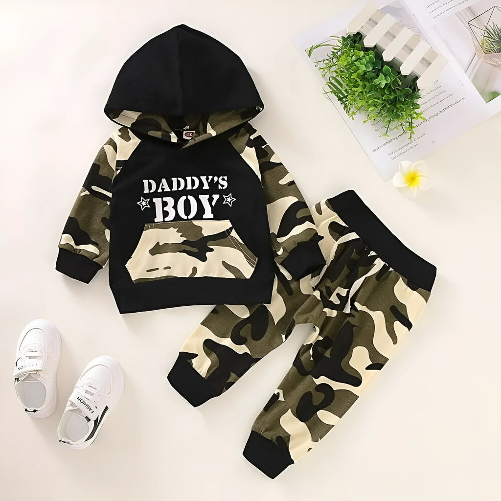 Green cotton boy's clothing set for children aged 1-3 years sizes 70-110cm