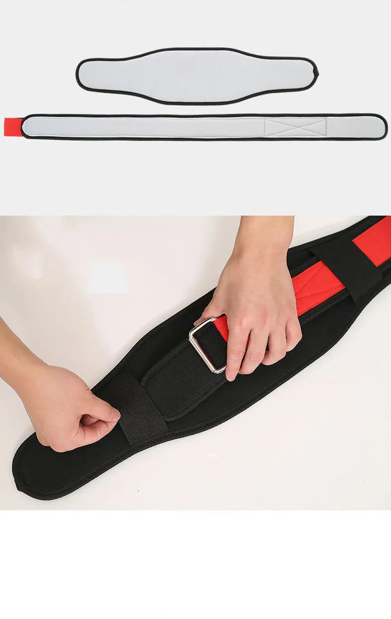 Nylon fitness weightlifting waistband with hook and loop closure in black colour