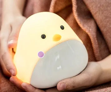 Time Bird yellow cartoon electronic smart clock with LED display, night light, alarm, and calendar for bedroom or office use