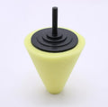 Car wheel polishing disc with net steel ring and 6mm handle, sponge height 8cm, colour-coded for fine polishing