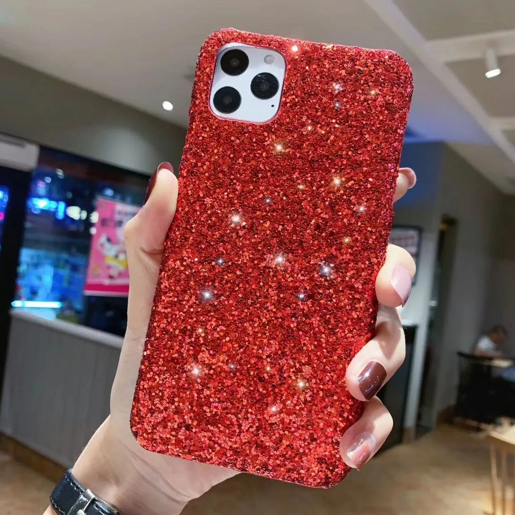Glitter sequin iPhone case in pink, back cover with camera protection for iPhone X XS XR 11 Pro Max