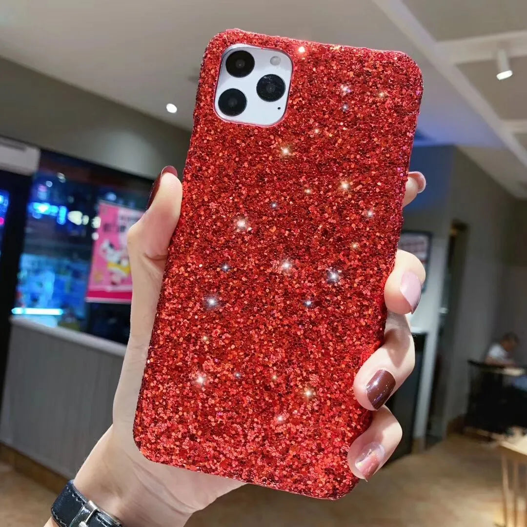 Glitter sequin iPhone case in pink, back cover with camera protection for iPhone X XS XR 11 Pro Max