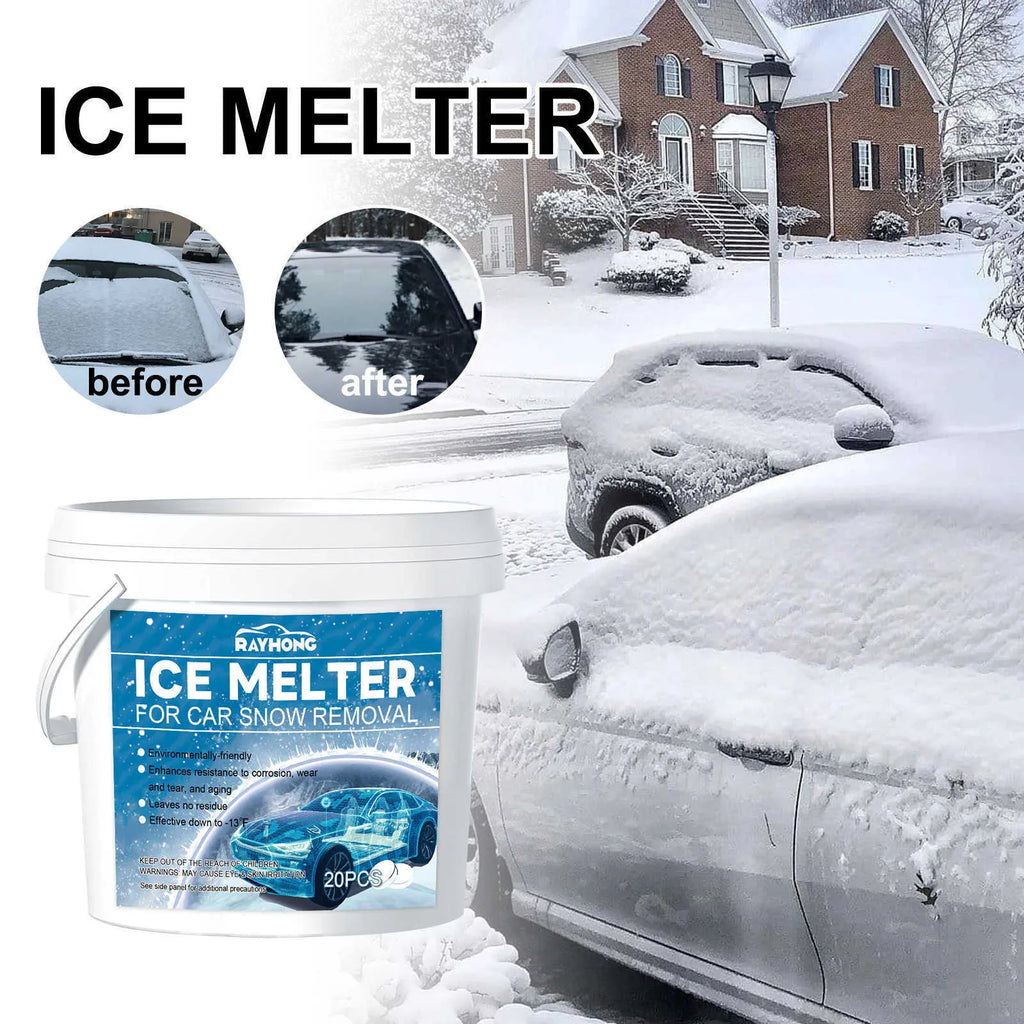 Car glass deicing defrost tablets 20 piece pack for winter windscreen ice removal