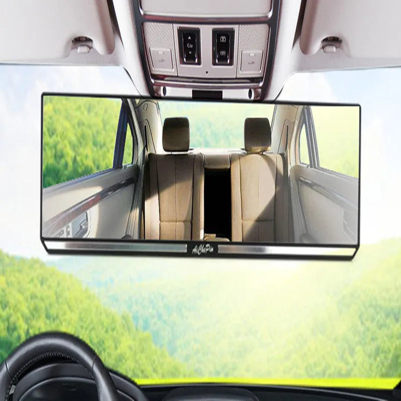 White high definition glass interior rearview mirror with ABS cover, 305x80mm