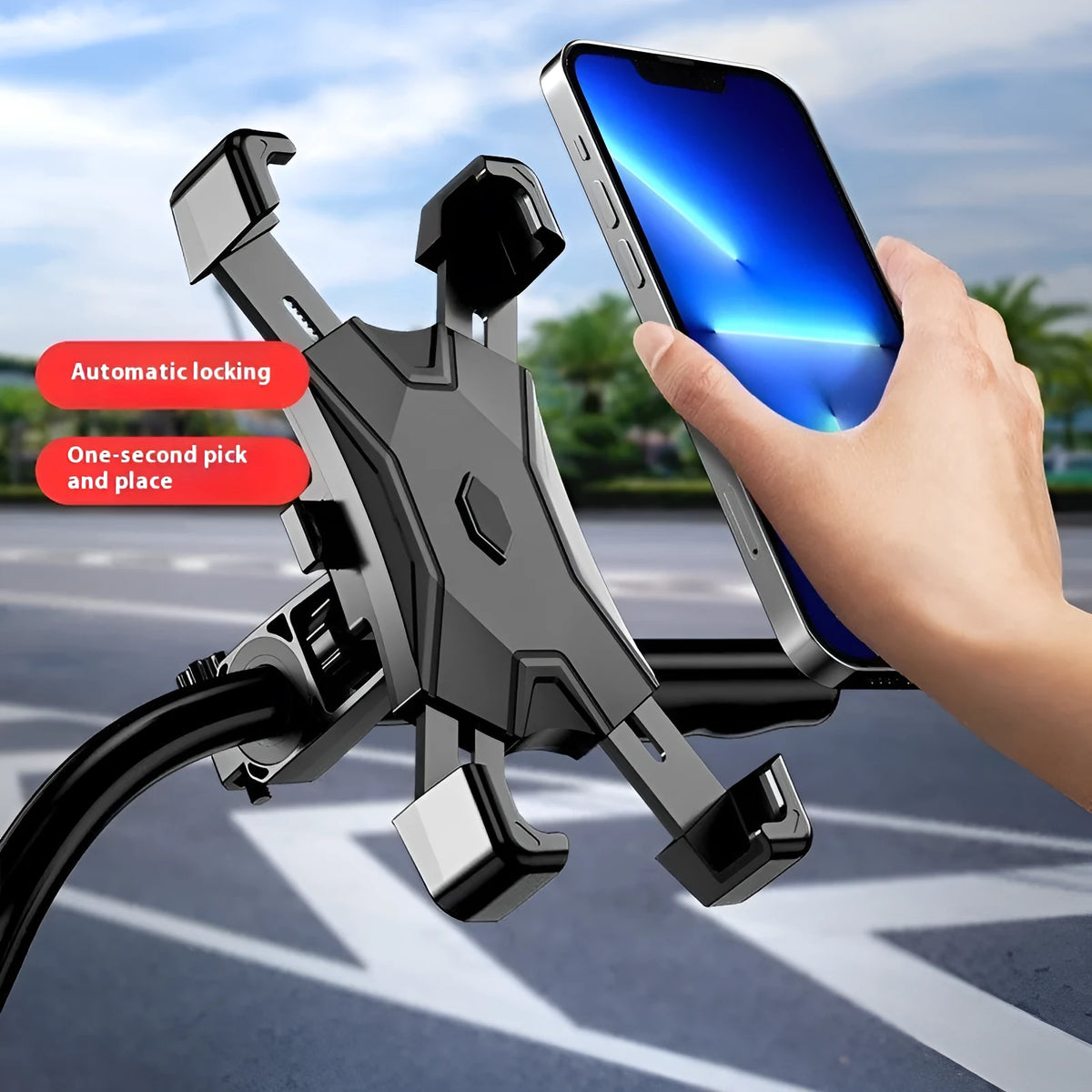 Universal shockproof mobile phone bracket for bicycle handlebar or motorcycle rearview mirror