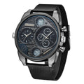 Men's watch with steel mesh belt, round alloy case, black dial, and pin buckle, 10mm thickness