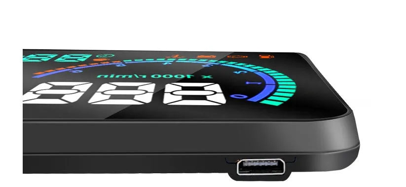 New I9 5.5 inch plastic car head up display OBD monitor showing speed and fuel data