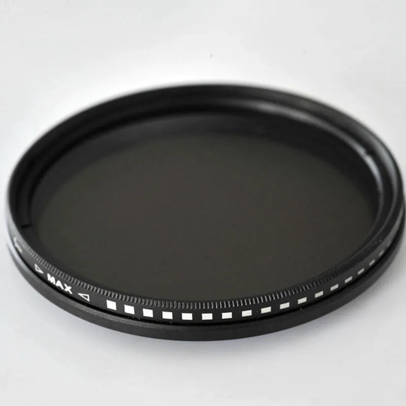 Adjustable multi-diameter ND grayscale camera filter for lens light control