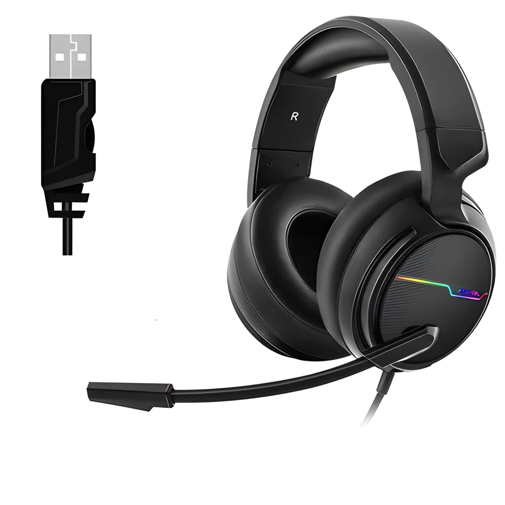 Siberian V20 gaming headset in black plastic with 50mm speaker and 7-colour light vibration