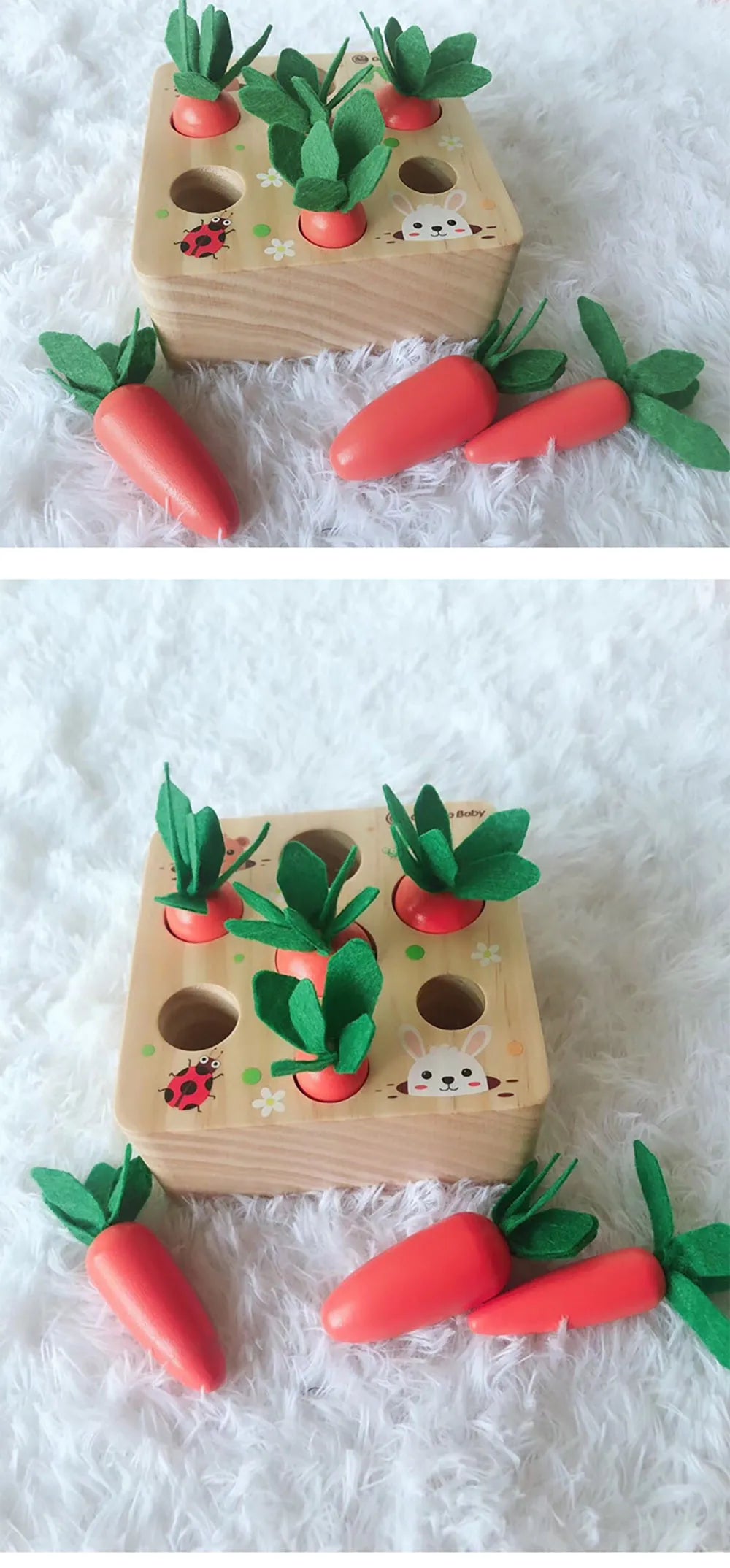 Wooden educational toys with harvest carrots design for children aged 2-4 years