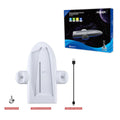White PS5 Slim multi-function charging base with cooler pad, RGB lights, and charging belt.