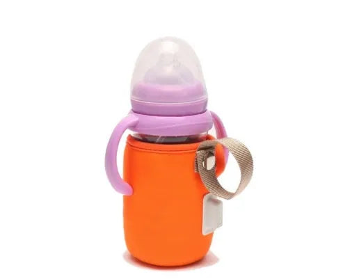 Cotton USB baby bottle warmer in blue colour showing wrap-around design