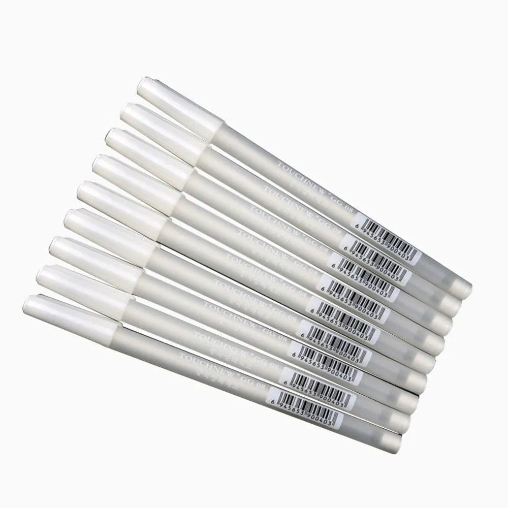 Touchnew hand-painted highlight pen with 0.8mm tip and 15.3cm plastic barrel in gold silver white colours