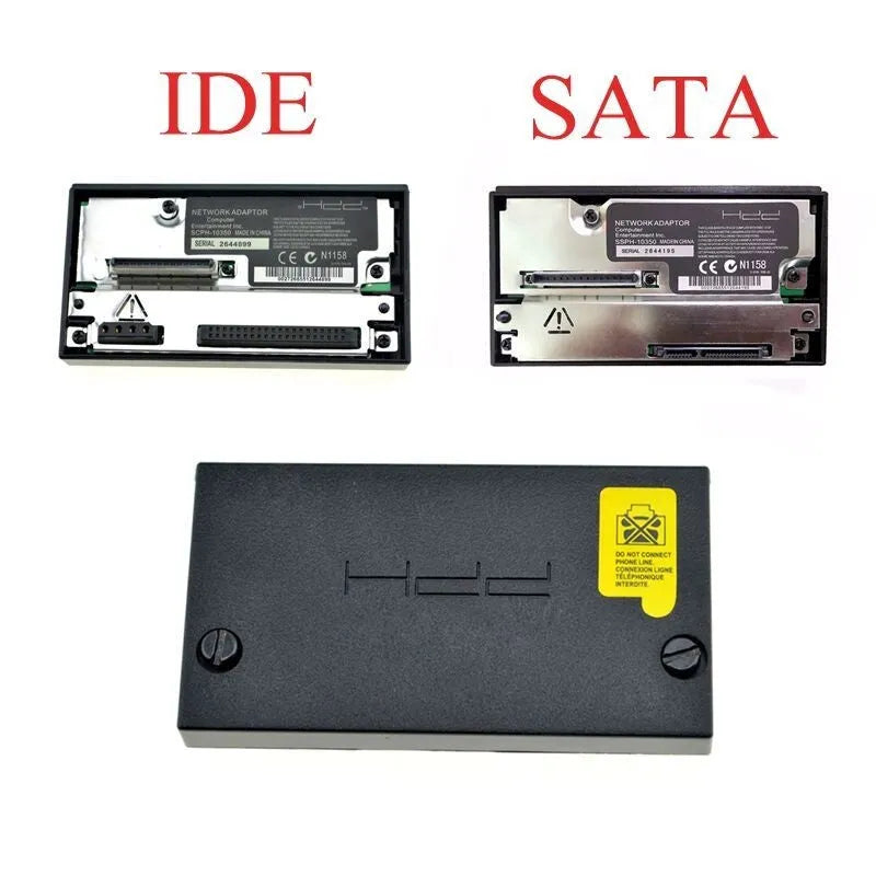PS2 SATA network card adapter for PlayStation 2 fat console with black circuit board and SATA port