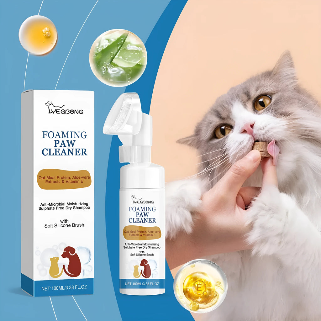 Pet Paw Cleaner Deep Care Foam 100ml non-rinse dog paw cleaning foam bottle