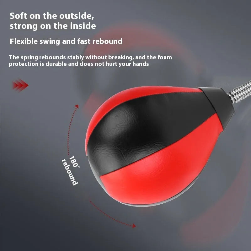 Pear-shaped boxing training reaction ball with dual suction cup mounting system