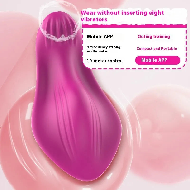 Rose red APP controlled wearable female massager with butterfly design and USB charging