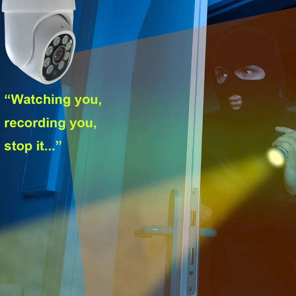 White 1080P wireless PTZ security camera with ABS housing for indoor use