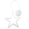 Battery-powered Christmas LED chandelier light with suction cups, showing Santa Claus design.