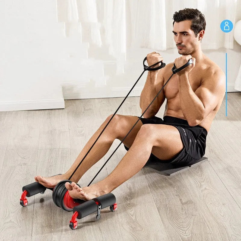 Foldable sit-up aid in Black, Blue, Pink, and Red for home and office fitness use