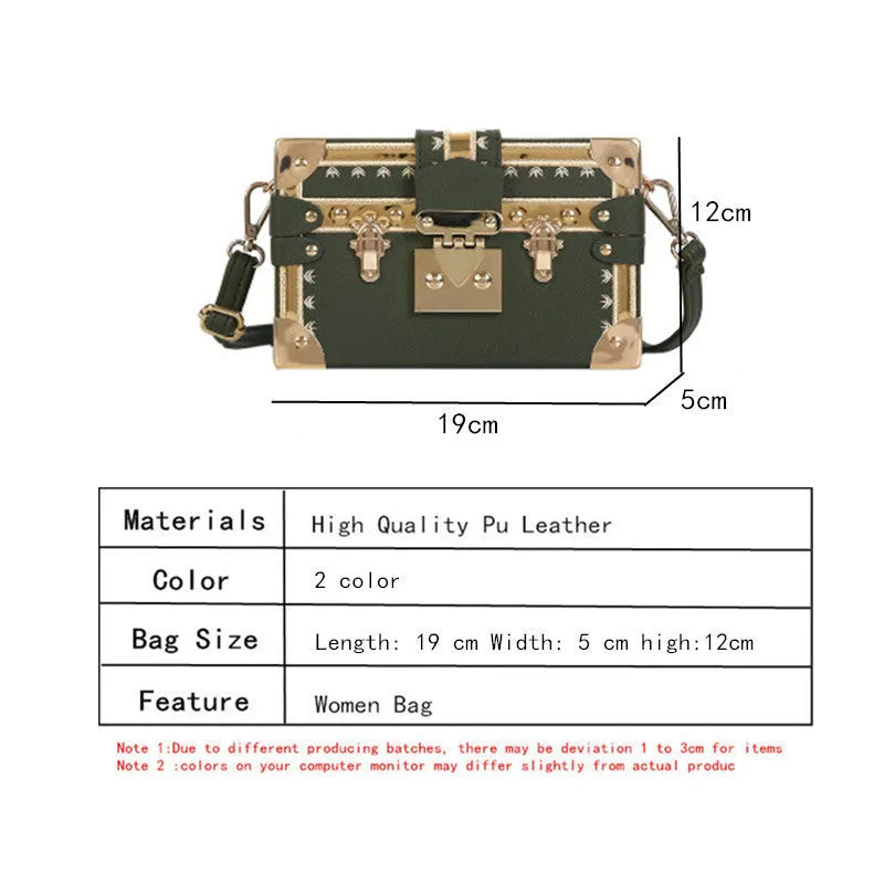 Hard black PU women's shoulder handbag with flap, hasp closure, and decorative rivets.