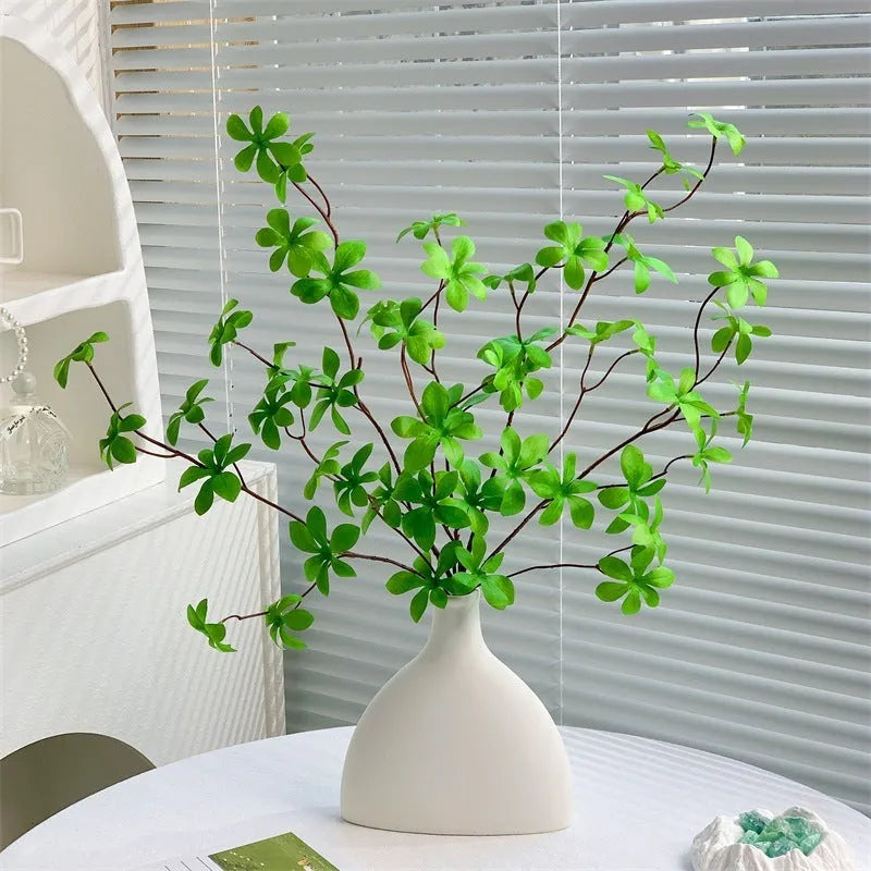 Silk flower decoration set with clock and bell glass bottles for indoor table decor