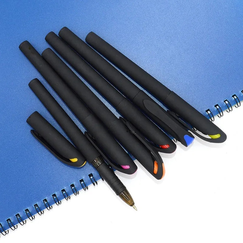 Plastic gel pen 14cm long with black ink in pack of 10 random colours