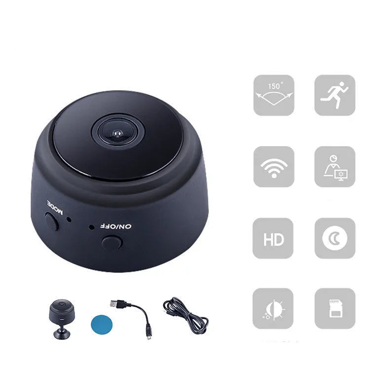 Matte night vision camera in black with 1080P HD resolution and 150 degree wide angle lens